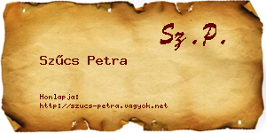 Szűcs Petra névjegykártya