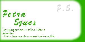 petra szucs business card